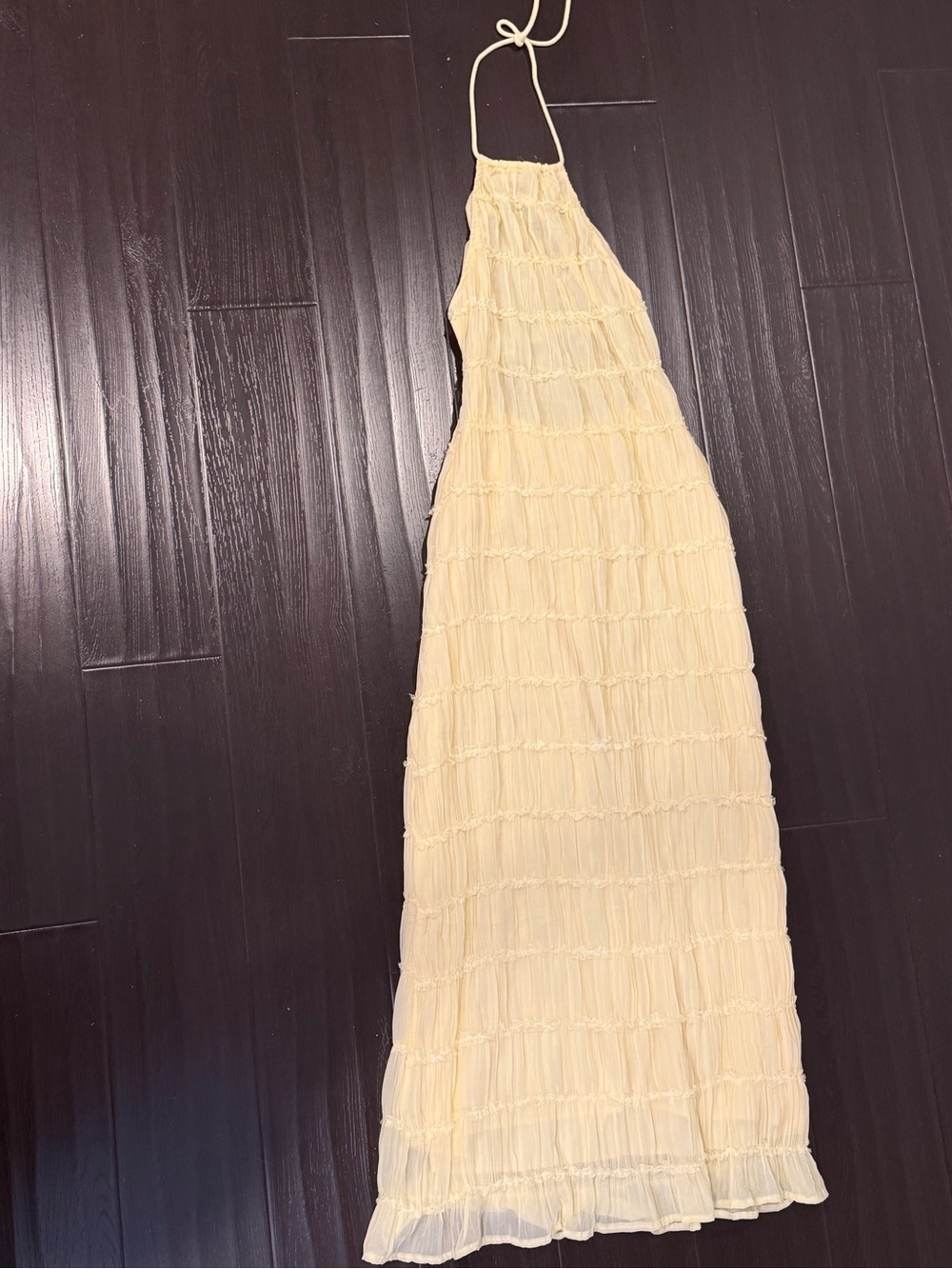 Butter Yellow Halter Maxi Dress